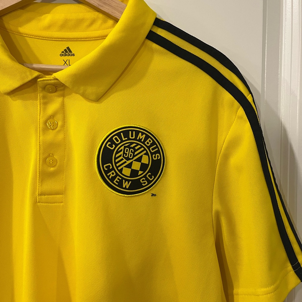 Adidas Bright Yellow Columbus Crew Polo - Picture 2 of 5
